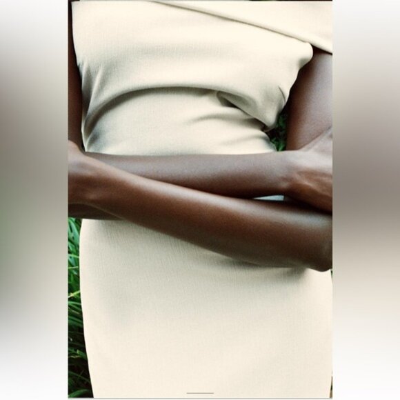 ZARA STRAPLESS MIDI DRESS - Picture 4 of 7